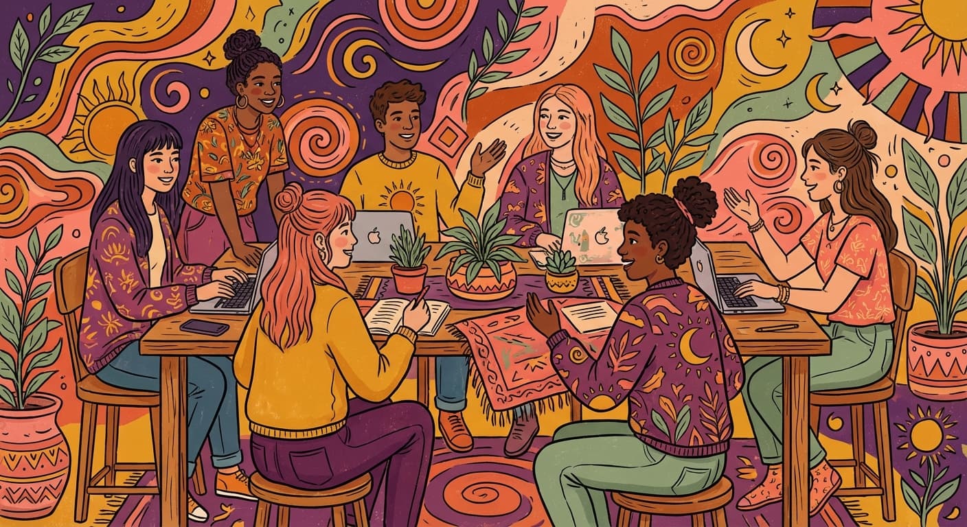 Students collaborating at a Raccoon AI workshop